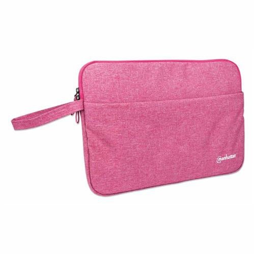 Manhattan Seattle Notebook Sleeve 14.5" - Top Load; Fits Most Laptops Up To 14.5" Premium Padding Water-Resistant Notebook Compartment Front Pocket Pink Limited Lifetime warranty