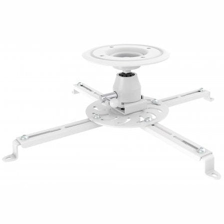 Manhattan Universal Projector Ceiling Mount (461153)- Holds Up To 25 Kg/55 Lbs  Adjustment Options To Tilt, Swivel And Rotate  White, Retail Box , 1 Year Limited Warranty