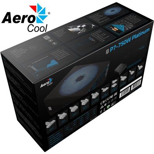 Aerocool Project 7 Rgb 750W Power Supply - 80 Plus Platinum, Modular, Quiet 14Cm Fan, Atx12V V2.4, Intel Haswell Compatible