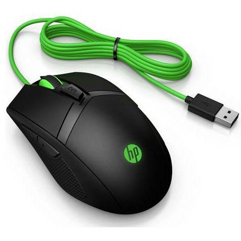 HP Pavilion USB Wired Gaming Mouse 300 - Ergonomic Shape Ambidextrous Design 5000 DPI Optical Sensor with 4 Sensitivity Settings On-The-Fly Customization 8 Buttons Total With 2 Thumb Buttons On Each Side Customize LED Lighting With A Choice Of Green Re...