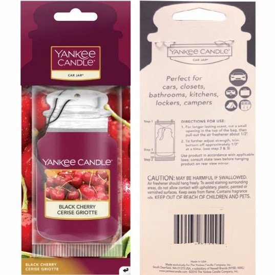 Yankee Candle Black Cherry 2D Paperboard Fragrance Infused Card Jar Shaped Single Unit , Retail Box No Warranty