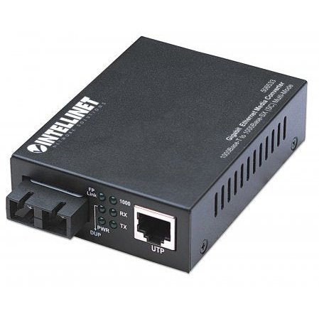 Intellinet Gigabit Ethernet Media Converter - 1000base-t To 1000base-sx (sc) Multi-mode, 550 M (1800 Ft.), Retail Box, 2 Year Limited Warranty