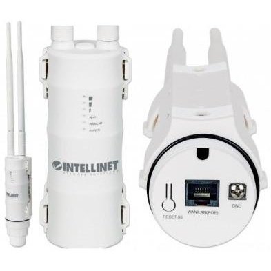 Intellinet High-Power Wireless Ac600 Dual-Band Outdoor Access Point And Repeater - 433 Mbps Wireless Ac (5 Ghz) + 150 Mbps Wireless N (2.4 Ghz), Ip65, 28 Dbm, Wireless Client Isolation, Passive Poe, Wall- And Pole-Mount, Retail Box, 1 Year Limited Warrant