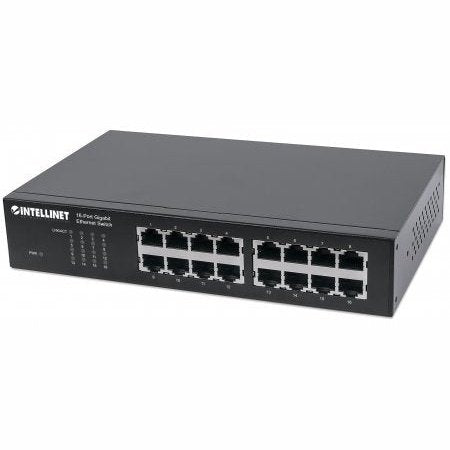 Intellinet 16-Port Gigabit Ethernet Switch - 16-Port Rj45 10 100 1000 Mbps, Ieee 802.3Az Energy Efficient Ethernet, Desktop, 19" Rackmount, Retail Box, 1 Year Limited Warranty