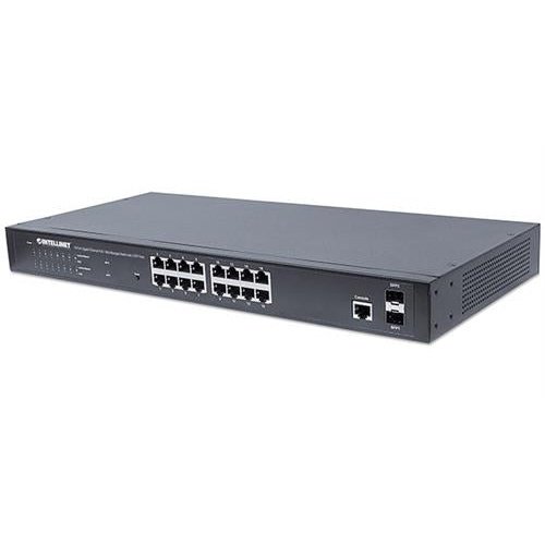 Intellinet 16-Port Gigabit Ethernet PoE+ Web-Managed Switch with 2 SFP Ports - IEEE 802.3at/af Power over Ethernet (PoE+/PoE) Compliant 374 W Endspan 19 Inch Rackmount 1 year Limited Warranty