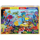 RGS 24 Piece A4 Wooden Puzzle Underwater- Interlocking Pieces 210 x 297mm Each Puzzle Contains A Full Size Poster