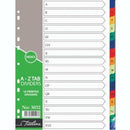 Treeline PVC A4 Index A to Z Tab Dividers 16 Printed Dividers Ref 3032