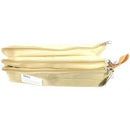 Nexx Fabric 3 Pocket 33cm Pencil Bag-Colour Beige Brown Triple Compartments 3 x Easy Slide Zip Closure Pencil Bag Store And Organise Your Pens Pencils Erasers And Other Stationery Items Flat Shape So You Can Easily Slip It Into Your Bag Includes Label ...