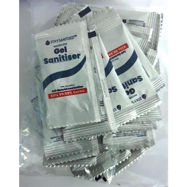Casey Pocket and Travel Gel Sanitiser 3ml Sachet- Sold as Pack of 30 70% Ethanol Alcohol Hydrogen Peroxide Glycerine Soft And Gentle Against Sensitive Skin Bulk Pack