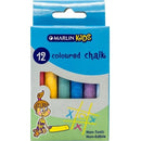 Marlin Kids Coloured Chalk Pack of 12 Non-Toxic Non edible Allows for Smooth drawing and writing on Chalk Board