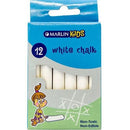 Marlin Kids White Chalk Pack of 12 Non-Toxic Non edible Allows for Smooth drawing and writing on Chalk Board