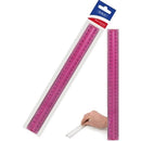 Marlin 30cm Finger Grip Ruler Clear Pink- Raised Centre For Easy Handling Centimetres And Millimetres Translucent Colour Perfect For Home Classroom And Office Use Durable Plastic