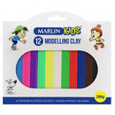 Marlin Kids Modelling Clay 200g 12 Colours –Non Toxic 6 Neon and 6 Normal colours