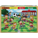 RGS 18 Piece A4 Wooden Puzzle Soccer - Interlocking Pieces 210 x 297mm Each Puzzle Contains A Full Size Poster