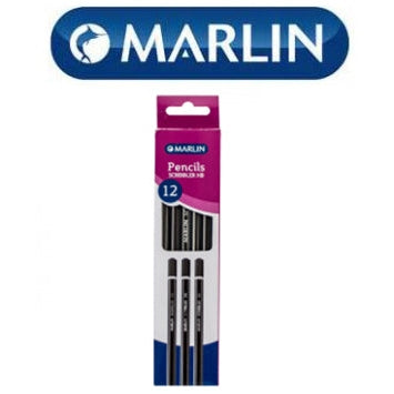 Marlin Scribblers HB end dipped pencil Blue and Silver