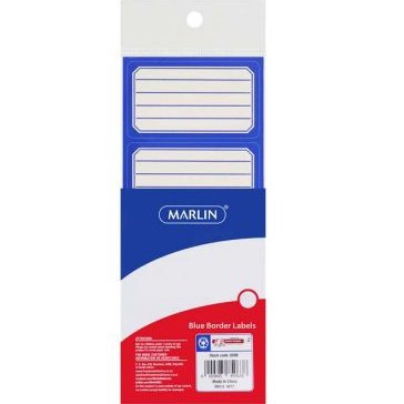 Marlin Blue Border School Labels ( Pack of 24 )