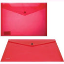 Marlin A4 Red Carry Folder with Press Stud on Flap Pack of 5- PVC Material 180 Micron Perfect For Documents And Envelopes