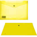 Marlin A4 Yellow Carry Folder with Press Stud on Flap Pack of 5- PVC Material 180 Micron Perfect For Documents And Envelopes