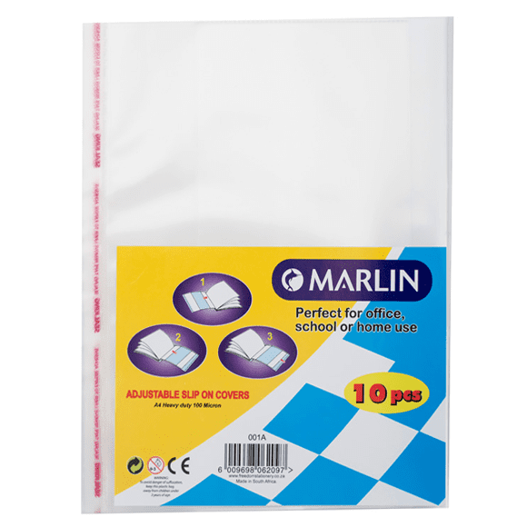 Marlin A4 Slipon Plastic Book Covers 120micron ( Pack of 10 )