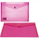 Marlin A4 Pink Carry Folder with Press Stud on Flap Pack of 5- PVC Material 180 Micron Perfect For Documents And Envelopes