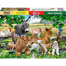 RGS 36 Piece A4 Wooden Puzzle Farm Animals-Interlocking Pieces 210 x 297mm Each Puzzle Contains A Full Size Poster