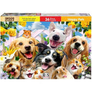RGS 36 Piece A4 Wooden Puzzle Happy Pets-Interlocking Pieces 210 x 297mm Each Puzzle Contains A Full Size Poster