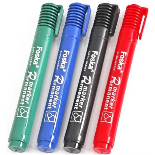 Foska Permanent Markers 4 Pack Wallet