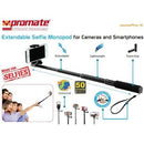 Promate Monopro-5 Extendable Selfie Monopod for Cameras and Smartphones Colour:Grey 1 Year Warranty
