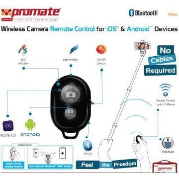 Promate Zap Wireless Camera Remote Control for iOS & Android Devices 1 Year Warranty
