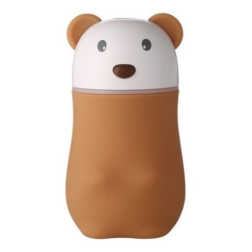 Casey Lovely Bear Shaped Multifunctional Portable 180ml USB Humidifier Air Purifier Mist Maker with LED light For Home Office and Car-Brown