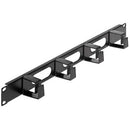 Intellinet 19" Cable Management Panel (711050) - 1U 4 short plastic rings Black 2 year Limited Warranty