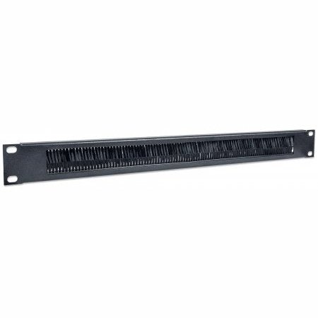 Intellinet 19" Cable Entry Panel (712767)- 1u, With Brush Insert, Black, Retail Box, 2 Year Limited Warranty