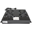 Intellinet 4-Fan Ventilation Unit For 19 Inch Racks - Roof Mount, With Thermostat, Black, Retail Box , 1 Year Warranty