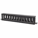 Intellinet 19 Inch Cable Management Panel - 1U Rackmount with cover Black 1 year warranty