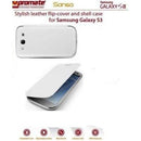 Promate Sansa Samsung Galaxy S3 Stylish leather flip-cover and shell case Detachable cover to replace original Samsung S3 cover Colour:White and White The Sansa is an attractive leather flip cover with a hard shell rear casing for the Samsung Galaxy S3...
