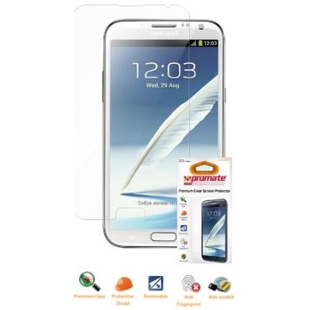 Promate proShield.GN2-C Premium Clear Screen Protector for Samsung Galaxy Note II. - 1 Year Warranty