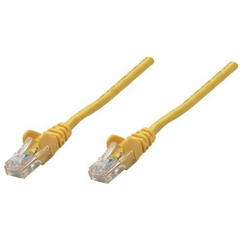 Intellinet Network Cable, Cat5E, Utp - Rj45 Male Rj45 Male, 0.25 M (0.8 Ft.), Yellow, Retail Box, No Warranty