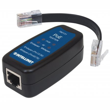 Intellinet PoE+ Tester - Power over Ethernet Plus Test Tool; Detects Endspan Midspan IEEE802.3af- and IEEE802.3at 2 year Limited Warranty