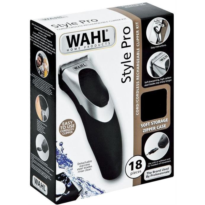 Wahl Style Pro Corded And Cordless Rechargeable 18 Piece Hair Clipper Set- Up To 60 Minutes Cord-Free Cutting Ability, Corded Power Alternative If The Battery Runs Flat, Lightweight & Easy To Use, Retail Box 1 Year Warranty