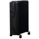 Alva 9 Fin Oil Filled Heater Glossy Black- Powerful 2000w Rated Power Sleek And Elegant Design 3x Heat Settings Adjustable Thermostat Portable And Lightweight 4 X Castor Wheels For Easy Manoeuvrability Ideal For Small to Mid-Sized Rooms Equipped With T...
