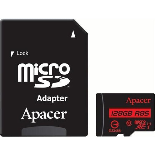 Apacer 128Gb Class 10 Microsd With Adapter, Retail Box, Limited Lifetime Warranty