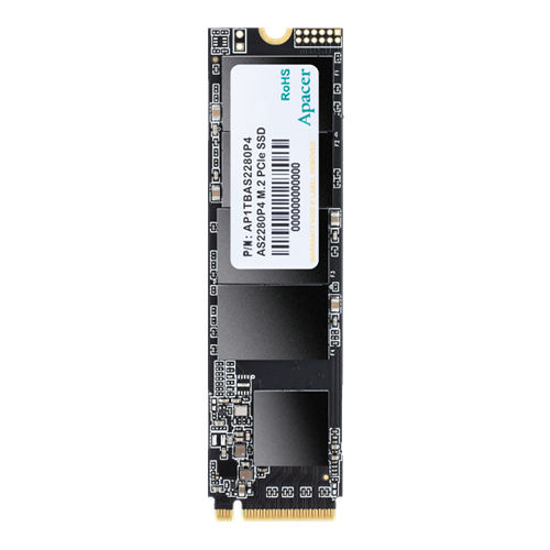 Apacer As2280P4 512Gb M.2 Pcie Gen3 Nvme Ssd (Solid State Drive) Compliant With Nvme 1.2 Standard, Ultra Thin M.2 Form Factor -Sequential Read Write Speed Up To 1800Mb'S 1100Mb'S, Retail Box, Limited 3 Year Warranty