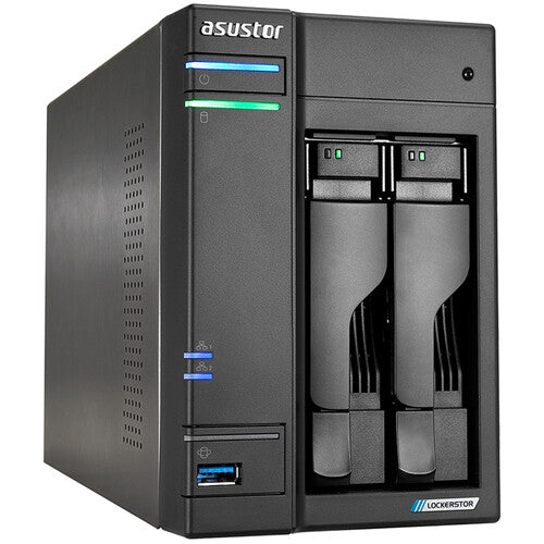 Asustor Lockerstor 2 2 Bay Nas No Hard Drive - Intel Celeron J4125 64-Bit Quad Core 2.0Ghz (With Turbo Boost Up To 2.70Ghz) Cpu, Integrated Memory 4Gb So-Dimm Ddr4 Pre-Installed, Total Memory Slots 2, Memory Expandable Up To 8Gb (2 X 4Gb), Note: Support M