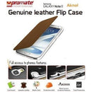 Promate Aknol-Premium Leather Flip Case for Samsung Galaxy Note 2-Brown 1 Year Warranty