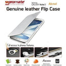 Promate Aknol-Premium Leather Flip Case for Samsung Galaxy Note 2-White 1 Year Warranty