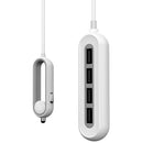 Whizzy 4 Port USB Family Car Charger- Charges Up To 4 Devices Simultaneously Via Car Lighter Socket1.5m Cable 48 watt Total Output Overall 9.6A Works With All USB Chargeable Devices Rapid Charge Recognition Colour White 1 Year Limited Warranty
