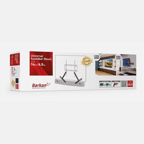Barkan Brae820B Sound Bar Wall Bracket, Retail Box , 1 Year Warranty