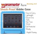 Promate Bamby.Air-Shockproof Impact resistant case with convertible stand for iPad Air-Blue 1 Year Warranty