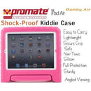 Promate Bamby.Air-Shockproof Impact resistant case with convertible stand for iPad Air-Pink 1 Year Warranty