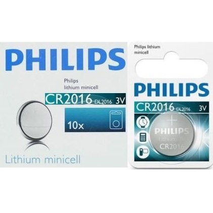 Philips Minicells Battery Cr2016 Lithium Sold As Box Of 10, Retail Box , No Warranty